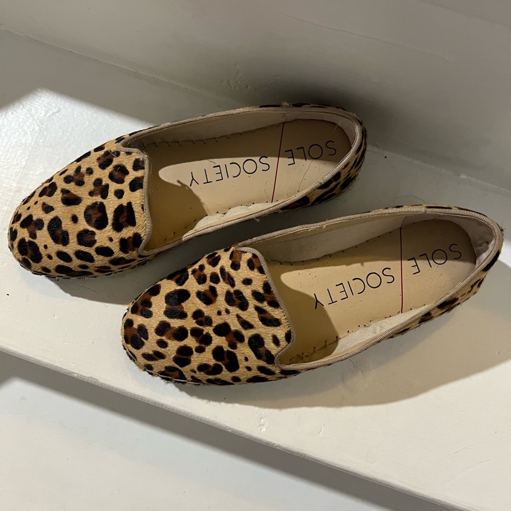 Sole society leopard slip ons